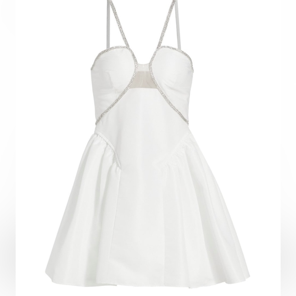 Self Portrait embellished taffeta flared mini dress - Picture 5 of 5